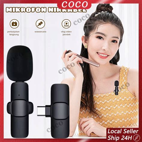 Jual Mic Wireless Hp Vlog Youtuber Portable Microphone For Iphone And