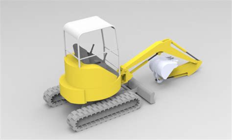 Solid Works D Cad Model Of Mini Excavator Thousands Of Free Cad Blocks