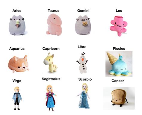 Zodiac Signs As Plushies Sternzeichen Astrologie Sternzeichen