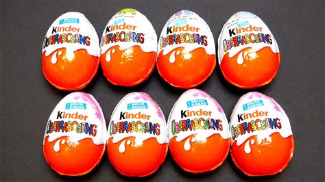 8 Kinder Surprise Eggs Unboxing Toys For Kids Inside Youtube