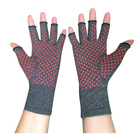 Far Infrared Red Non Slip Dots Arthritis Gloves