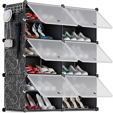 Shoe Rack Organizer 6 Tier Shoe Storage Cabinet 24 Pairs Plastic Shoe