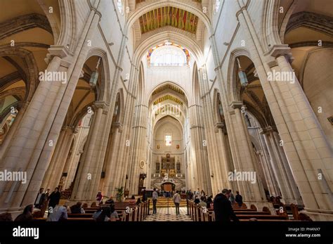 Interior of the Almudena Cathedral (Catedral de la Almudena), Madrid ...