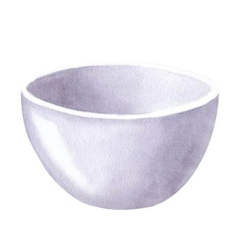 Premium Photo Ceramic White Empty Bowl Hand Draw Watercolor