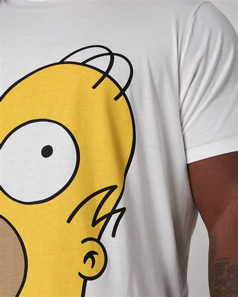 Riachuelo Camiseta Plus Size Masculina Homer Simpson Branca Fox The