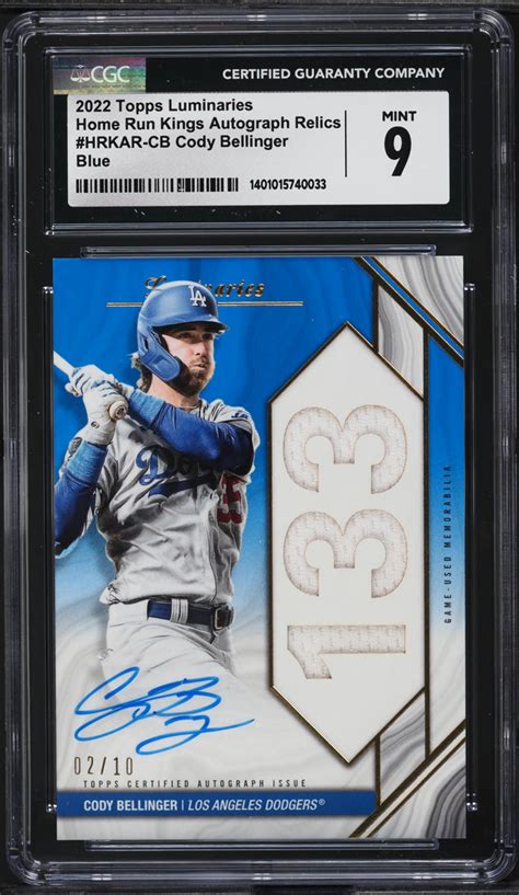 2022 Topps Luminaries Home Run Kings Blue Cody Bellinger PATCH AUTO 10