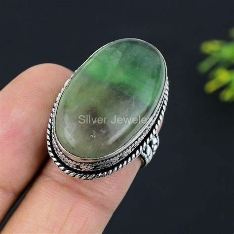 Green Fluorite Ring Etsy