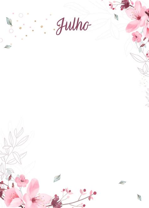 Planner Floral Capa Julho Fazendo A Nossa Festa