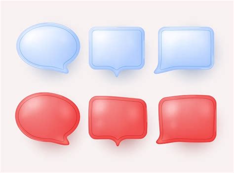 Premium Vector Collection Of Speech Bubbles In Red And Blue Colors