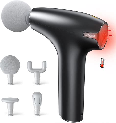 Renpho Mini Percussion Deep Tissue Massager Gun With Heat For Back Neck Leg Muscle Relax