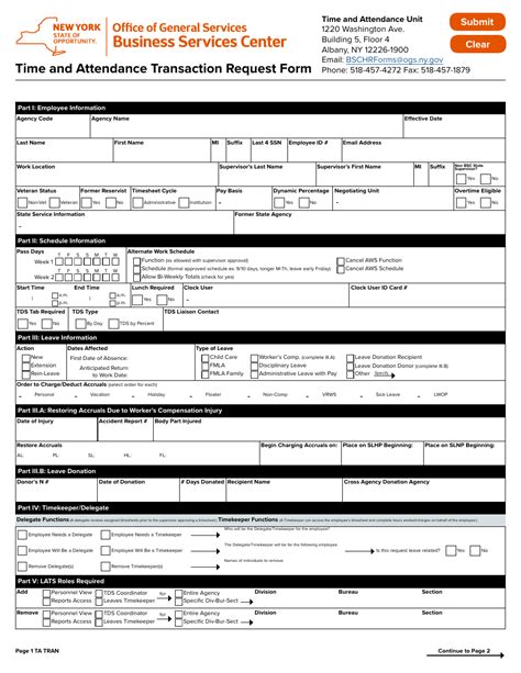 New York Time And Attendance Transaction Request Form Fill Out Sign