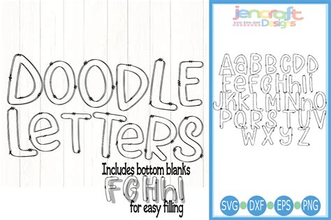 Doodle Letters Alphabet Graphic By Jencraftdesigns · Creative Fabrica