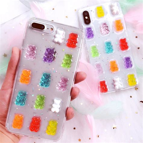 Cute Gummy Bear Case Colorful Iphone Case Rainbow Cases Gummy Etsy