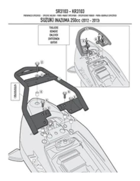 Espa O Warrior Bagageiro Suporte Ba Givi Moto Suzuki Inazuma