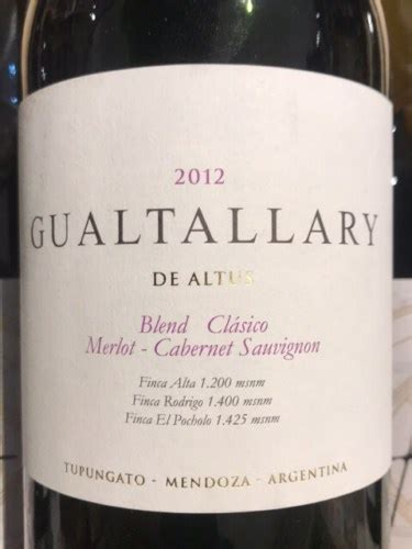 Bodega Altus Gualtallary Blend Cl Sico Vivino Us