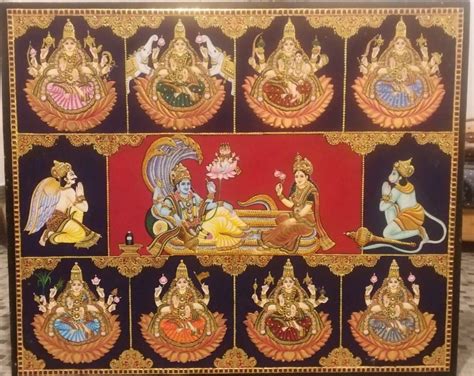 Rare Lakshmi Tanjore Painting Hobbies Toys Memorabilia