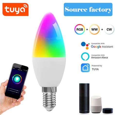 Wifi Smart Led Light Alexa Voice Control Rgbcw Table Lamp E Bulb