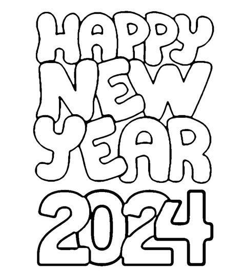 happy  year coloring page printable