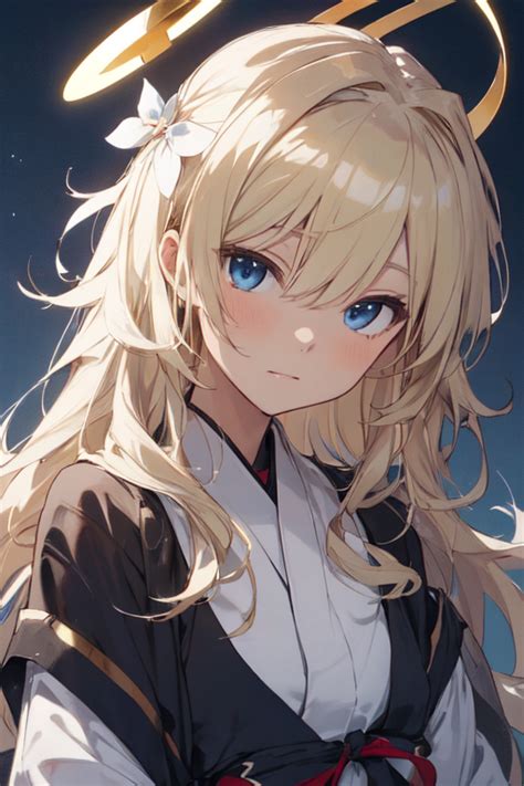 Anime Girl With Dirty Blonde Hair And Blue Eyes