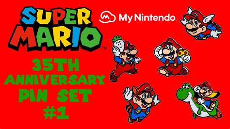 Super Mario Bros 35th Anniversary Pins Set 1 Review Youtube