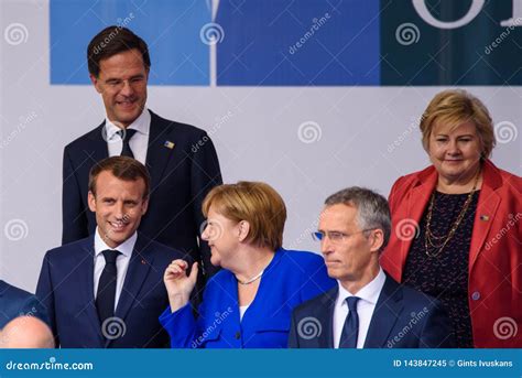 Emmanuel Macron And Angela Merkel Editorial Image Image Of Brussels