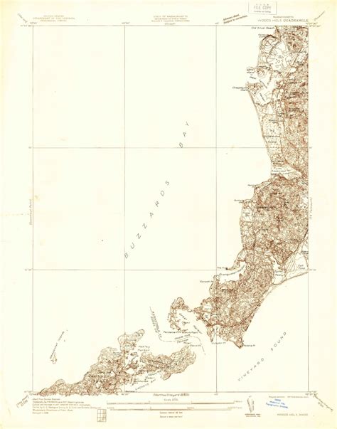 Classic USGS Woods Hole Massachusetts 7.5'x7.5' Topo Map – MyTopo Map Store