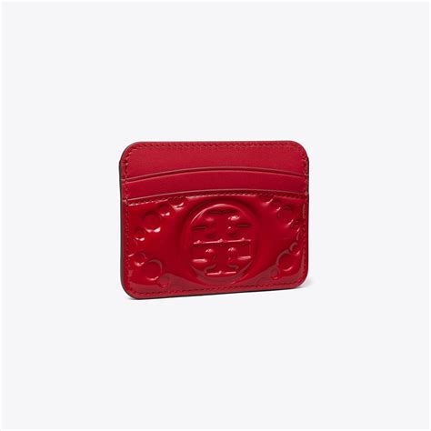 T Monogram Embossed Patent Card Case Women S Wallets Card Cases