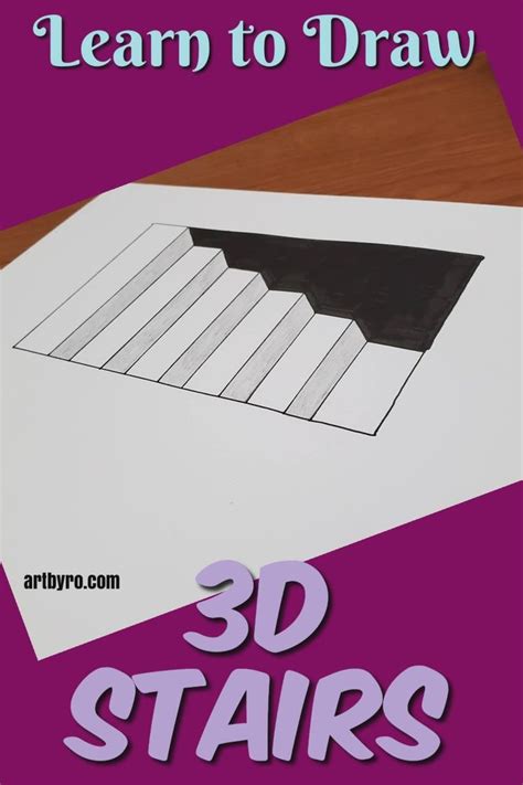 Learn To Draw 3d Stairs Optical Illusion Art Tutorials For Beginners