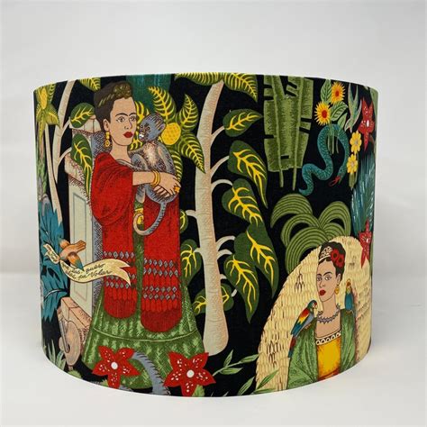 Frida Kahlo Black Drum Lampshade Fait Par Moi