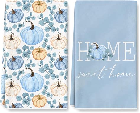 Amazon AnyDesign Blue Pumpkin Kitchen Dish Towel 18 X 28 Inch