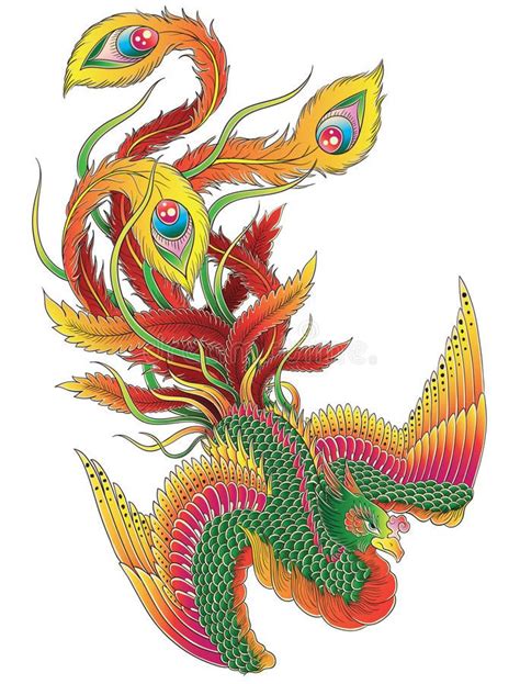 Japanese Phoenix Isolated Vector Illustration Sponsored Phoenix