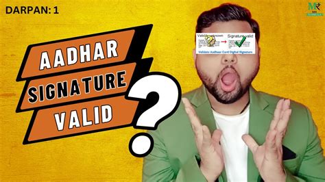 How To Work Aadhar Signature Valid Aadhar Card Signature Verify Youtube