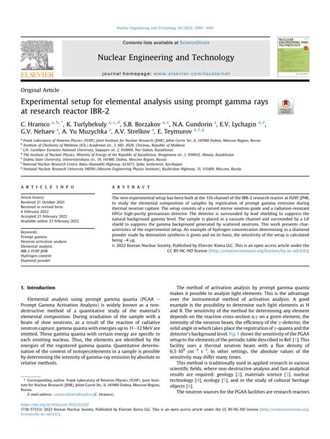 Pdf Experimental Setup For Elemental Analysis Using Prompt Gamma Rays