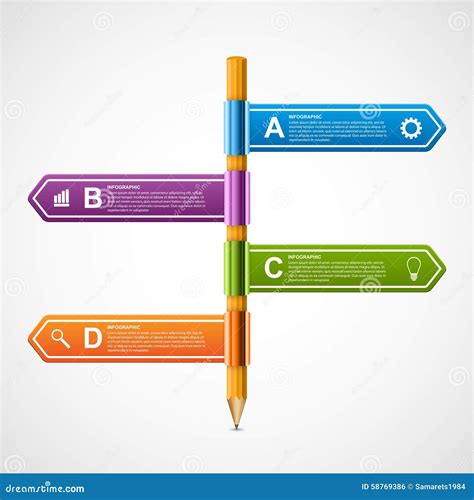 教育铅笔选择infographics设计模板 向量例证 插画 包括有 选项 例证 通信 计算机 要素 58769386