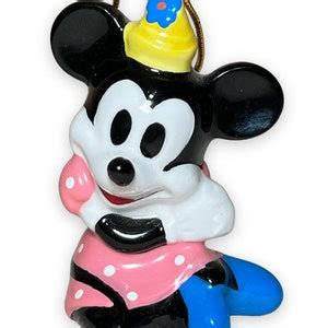 Schmid Disney Minnie Mouse Sitting Ceramic Christmas Ornament Etsy