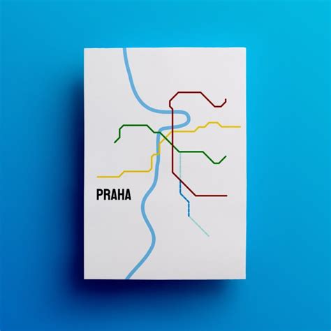 City Poster Series Plakat Praga Metro A3 Dom DecoBazaar