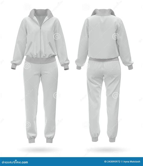 Blank White Sport Tracksuit 3d Rendering Stock Illustration