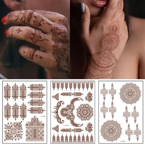 Temporary Tattoo Water Transfer Decals Henna Tattoo Stickers Body Art