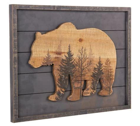 Loon Peak Rustic Wood Grizzly Bear Wall D Cor Wayfair Art Mural