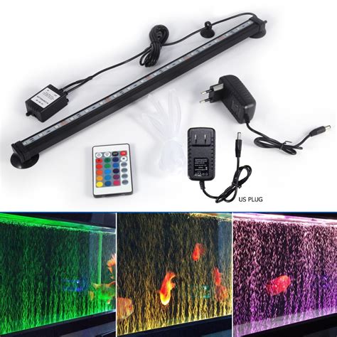 Luz Led Sumergible Subacu Tica Para Acuario Con Burbujas De Aire