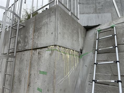 擁壁打継目地部高圧樹脂注入止水工事 - 滋賀コンクリートエンジニアリング