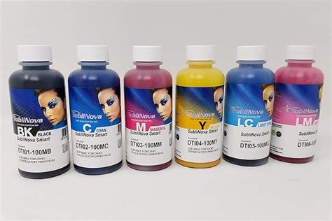 Ink Tec Sublinova Smart DTI Dye Sublimation Inks 6 Colour Set C M Y K