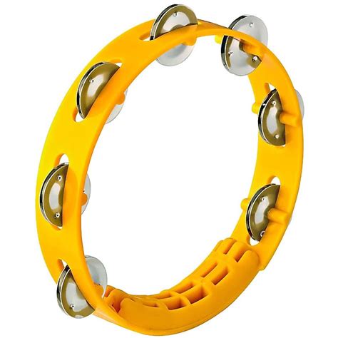 Nino Compact Abs Plastic Handheld Tambourine 8 In Yellow Reverb