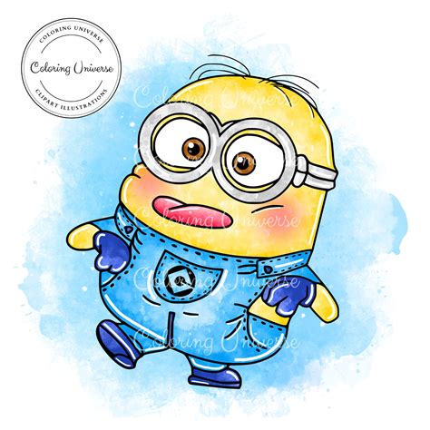 Cute Minions Clipart Transparent Background Digital Instant Download ...