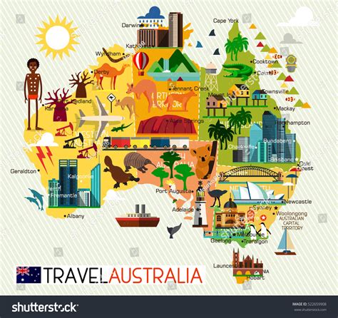 Map Australia Travel Icons Australia Travel Stock Vector (Royalty Free ...