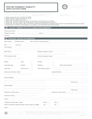 Fillable Online Pps Ra Application Form Pps Investments Fax Email