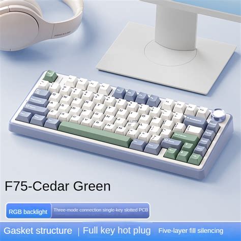 AULA F75 Wireless Mechanical Keyboard Gamer Keyboard Customized Hot Swap 75 Layout OEM Profile