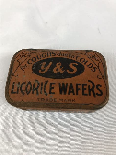 Licorice Wafers Tin Box Coughs And Colds Medicine Y And S Vintage Ad 2x1