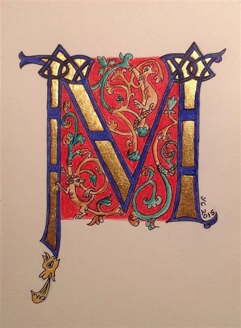 Illuminated Letter M Illuminated Letters Illumination Art Lettering