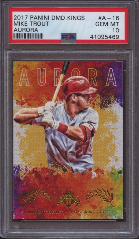 2017 Panini Diamond Kings Aurora A 16 Mike Trout PSA 10 Gem Mint EBay